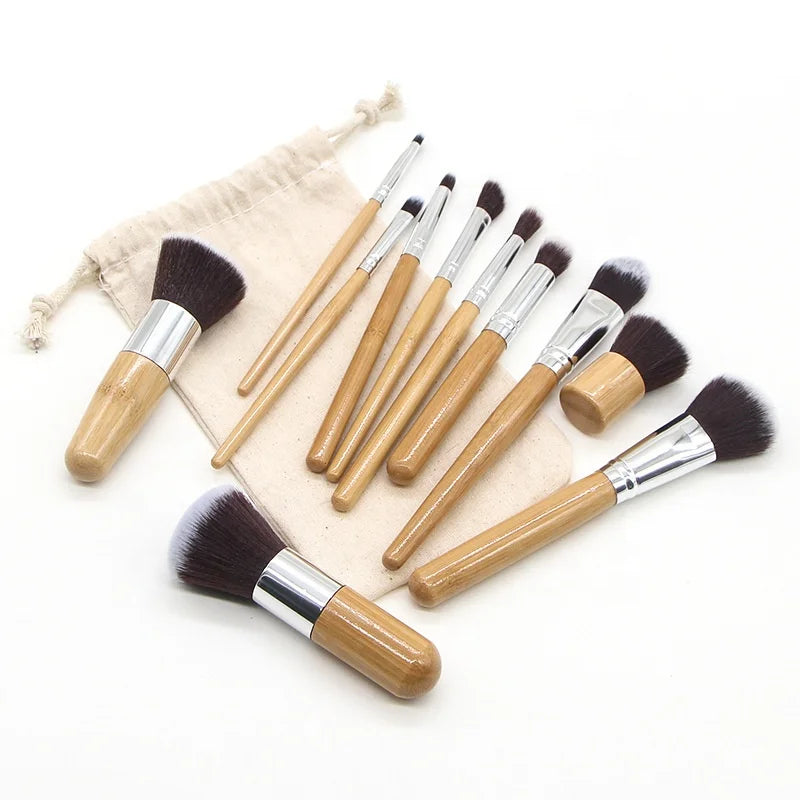 Bamboo Kabuki Makeup11pcs Brush Set