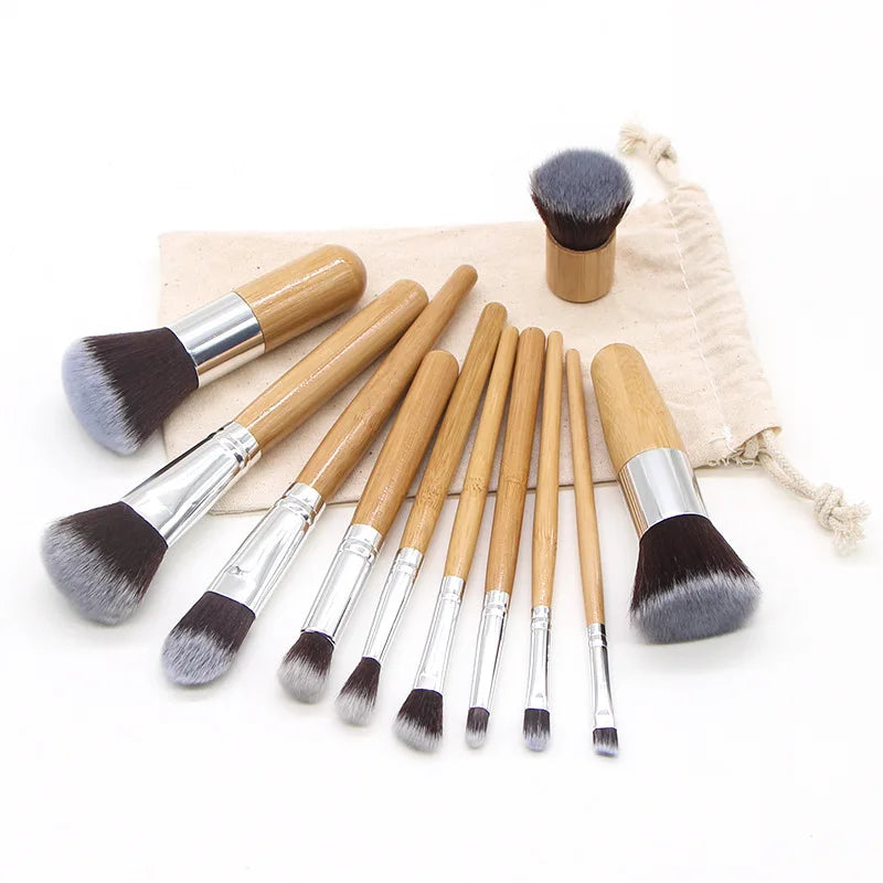 Bamboo Kabuki Makeup11pcs Brush Set