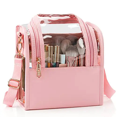 Clear Makeup Brush Case with Shoulder Strap